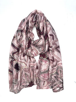 Schal mit Muster-Patch, altrosa