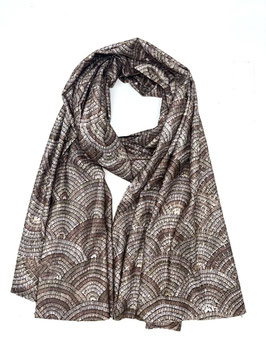 Schal mit aufwendigem Muster, taupe/braun