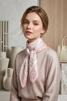 Schal quadratisch, rosa/creme