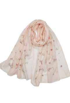 Schal mit Paisleymuster und Goldakzenten, rosa