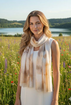 Schal mit goldenen Akzenten, beige