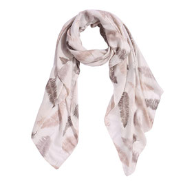 Andreani Schal mit Federn, beige/taupe