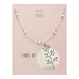 Halskette – „Fines of nature“, versilbert mit Perlen