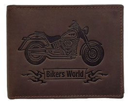 Geldbörse Motorrad, Leder braun