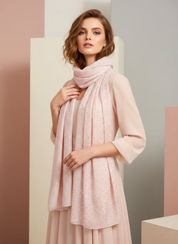 Schal mit kleinen Streifen & goldenen Akzenten, rosa