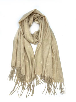Schal mit Blütenmuster, beige