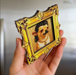 El Vokuhila Magnet - Hunde Magnet (8,5x8,5 cm, Holz/Magnet)