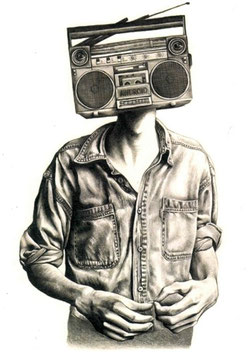 Kunstdruck - Motiv: Radio Mann