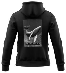 Zipper Uni mit weißer Tattoo Art Wal - Biobaumwolle