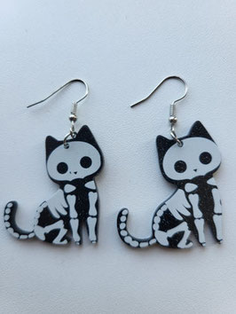 Tattoo Skelett Katzen Ohrringe