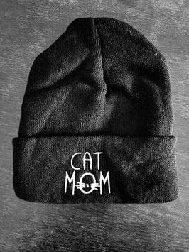 schwarze Mütze mit Cat Mom