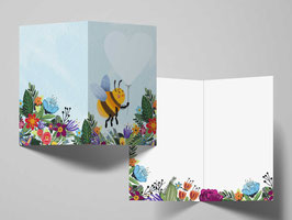 Geburtstagskarte - Rubbelkarte - Biene Herz