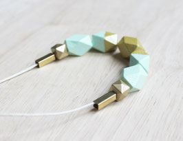 Holzkette "mint-gold"