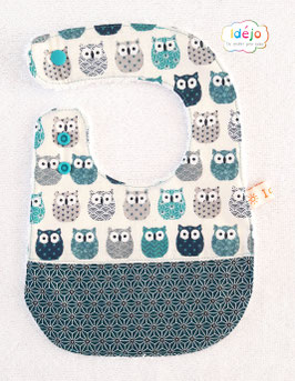 Bavoir chouettes bleues