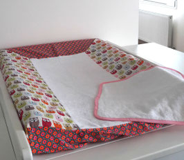 Housse pour matelas à langer coloris chouettes multicolores