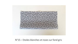 Masque lavable adulte N°15 Etoiles blanches et roses sur fond gris