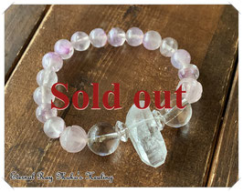 ★Bracelet ~Angelsilica (from Russia) / Crystal (from state of Arkansas) / Crystal (from kanchenjunga) / Crystal / Rose Quartz
