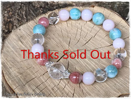 ★Bracelet ~ Lemurian Seed Crystal / Rhodochrosite / Pink Opal / Larimar