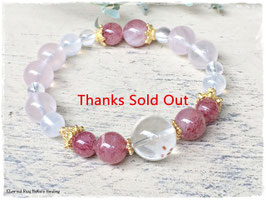 ★Bracelet ~ Pink Epidote in Quartz / Garnet in Quartz etc...