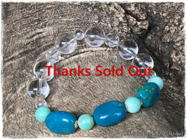 ★Bracelet ~ Chrysocolla / Crystal (from kanchenjunga) / Chrysoprase / Crystal
