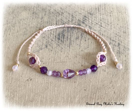 ★Macrame Anklet＊Amethyst