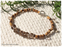 ★Bracelet ~Smoky Quartz / Wood beads