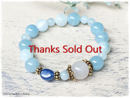 ★Bracelet ~ Aquamarine / Azeztulite / Kyanite / Ice Larimar