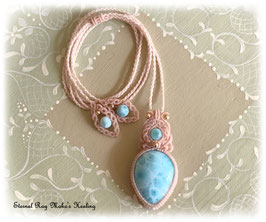 ★Macrame  Necklace＊Larimar