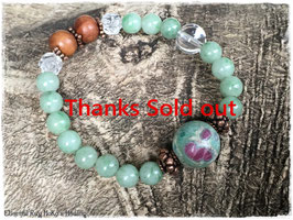 ★Bracelet ~ Ruby in Fuchcite / Jadeite / Lemurian Seed Crystal / Sandal Wood / Crystal