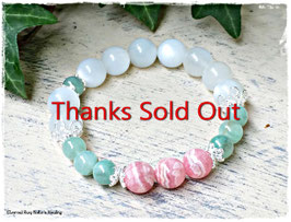 ★Bracelet ~ Rhodochrosite (Inca Rose) / Emerald / Moon Stone