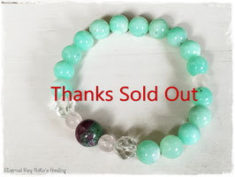 ★Bracelet ~Chrysoprase / Ruby in Zoisite / Crystal  / Rose Quartz