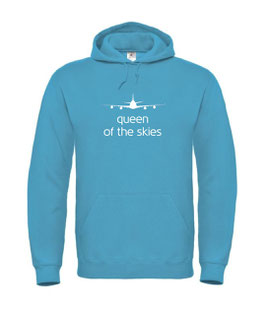 OPDRUK vliegtuig en tekst "queen of the skies"