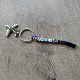 DON'T TOUCH MY STUFF KEYCHAIN STEWARD AIRPLANE