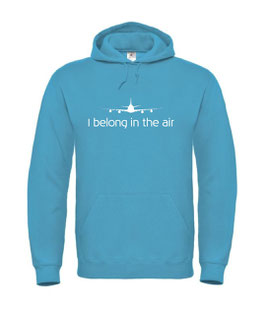 OPDRUK vliegtuig en tekst "I belong in the air"