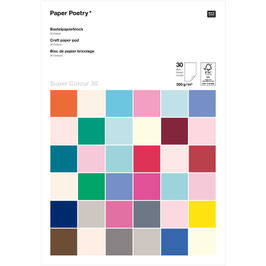 Paper Poetry Bastelkartonblock Super Colour A4 30 Blatt