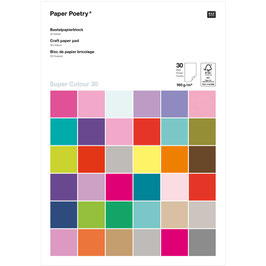 Paper Poetry Bastelpapierblock Super Colour A4 30 Blatt 160g/m²