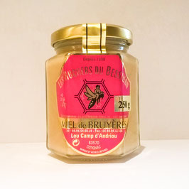 Miel de bruyères 250 g. verre