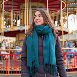 Echarpe Cachemire Bleu Pétrole