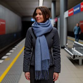 Echarpe Cachemire Bleu Gris