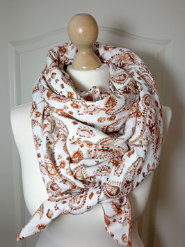 XXL-Musselin-Tuch PAISLEY AUF CREME