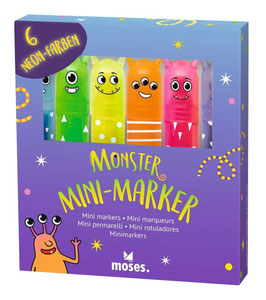 Monster Mini-Marker 6 Neon-Farben