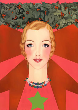 Ilustración Art Decó "La chica de la estrella" - DECAPÉ arte digital