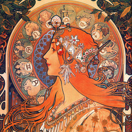 Ilustración Art Nouveau -The Zodiac - Alphonse Mucha