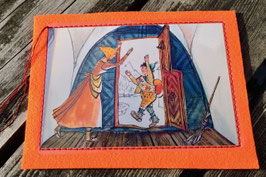 BABYKARTE mit Plastikfolie und auf Filz genäht - "SCHELLENURSLI - Heicho!"