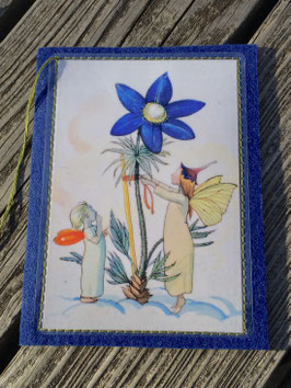 BABYKARTE mit Plastikfolie und auf Filz genäht - Im Blumenhimmel von Sophie Reinheim - "Pflegen"