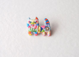 刺繍のブローチneko02