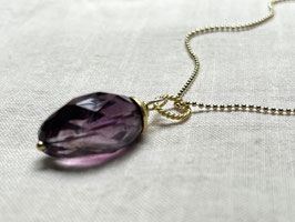 LIGHT OF SOURCE - Kette mit Amethyst Kristall - vergoldetes Silber