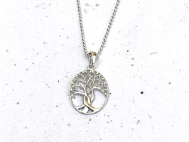Kette Baum des Lebens oval Silber