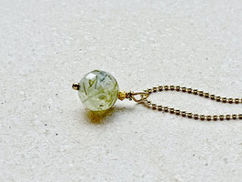 Prehnit Kugel Anhänger gold Kette