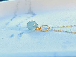 Kette Aqua Chalcedon gold